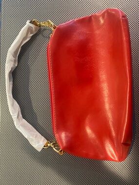 NWOT - Sergio Cerruti Roma: Red & Blue Shoulder Bag with Gold Hardware